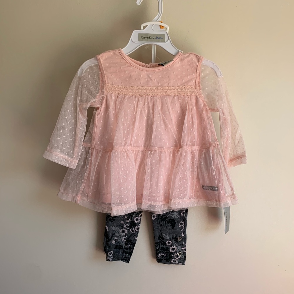 Calvin Klein Ruffle Legging Set NWT